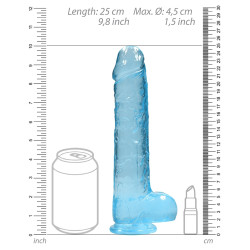 Real Rock Crystal Gode Crystal Clear 19 x 4.5cm Bleu